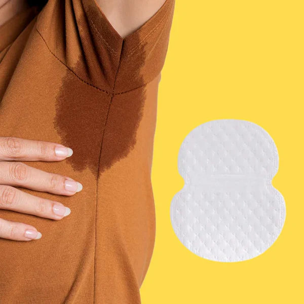 Sweat Pads For Underarms Women & Men 10 Pads | Folded | Prevents Stains | Absorbs Sweat & Unpleasant Odour | Breathable And Deodorizing | Self Adhesive Glue