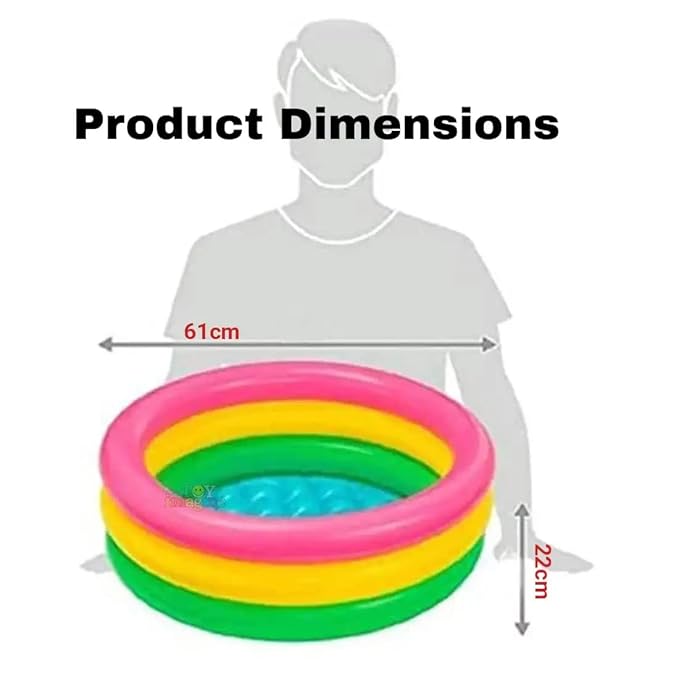 Kid's Inflatable Baby Bath Tub Pool, 2ft, 3-4 Years (Multicolour)