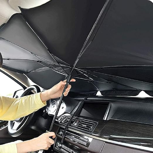 Car Sunshade Windshield Cover, Umbrella Windshield Sunshade for Car Front Window Sun Protection & Heat Insulation Foldable Sun Shade Full Cover Sunshade for Most Vehicles,