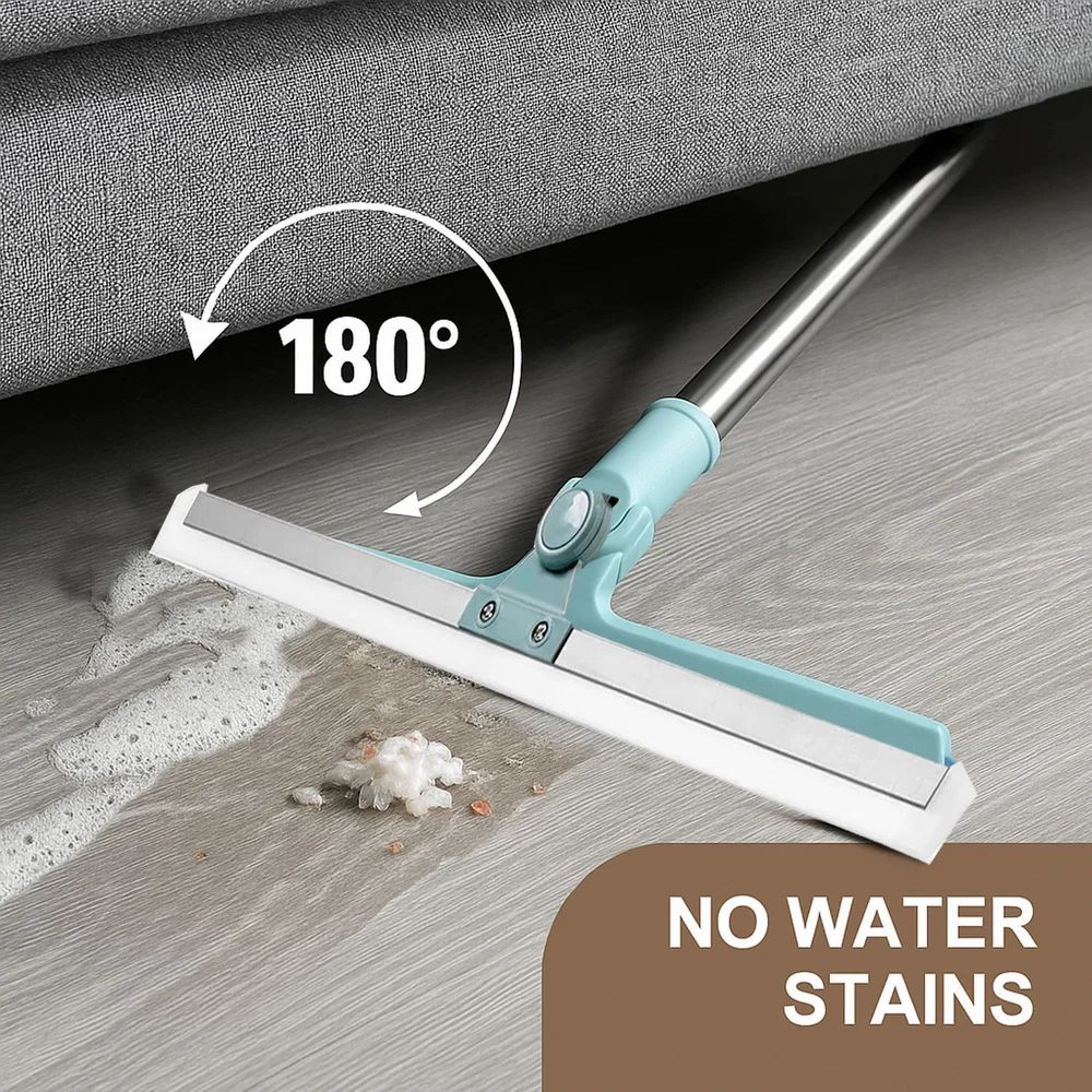 Magic Broom Sweeper – Multi-Purpose Silicone Wiper with Extendable Handle for Wet & Dry Floor Cleaning